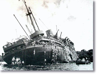 President Coolidge sinking