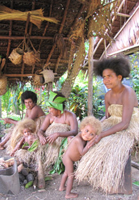 Woman & Child at Leweton Culture Village from Banks islands