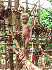 small boy at land diving ceremony